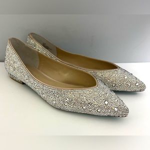 Betsey Johnson- Blue Jude - Rhinestone flats- Size: 12M, Pre-Owned